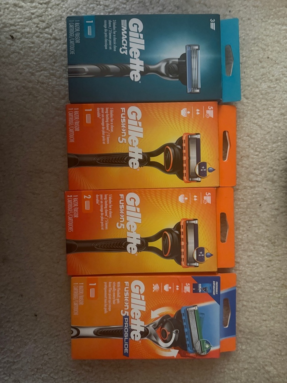 Gillette Men’s Razor Blades Pack - Orange and Blue Options
